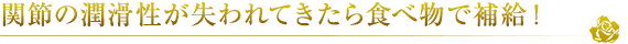 関節の潤滑性が失われてきたら食べ物で補給！