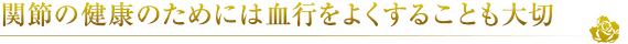 関節の健康のためには血行をよくすることも大切