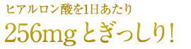 ヒアルロン酸を1日あたり256mgとぎっしり！